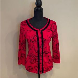 Vibrant floral button cardigan